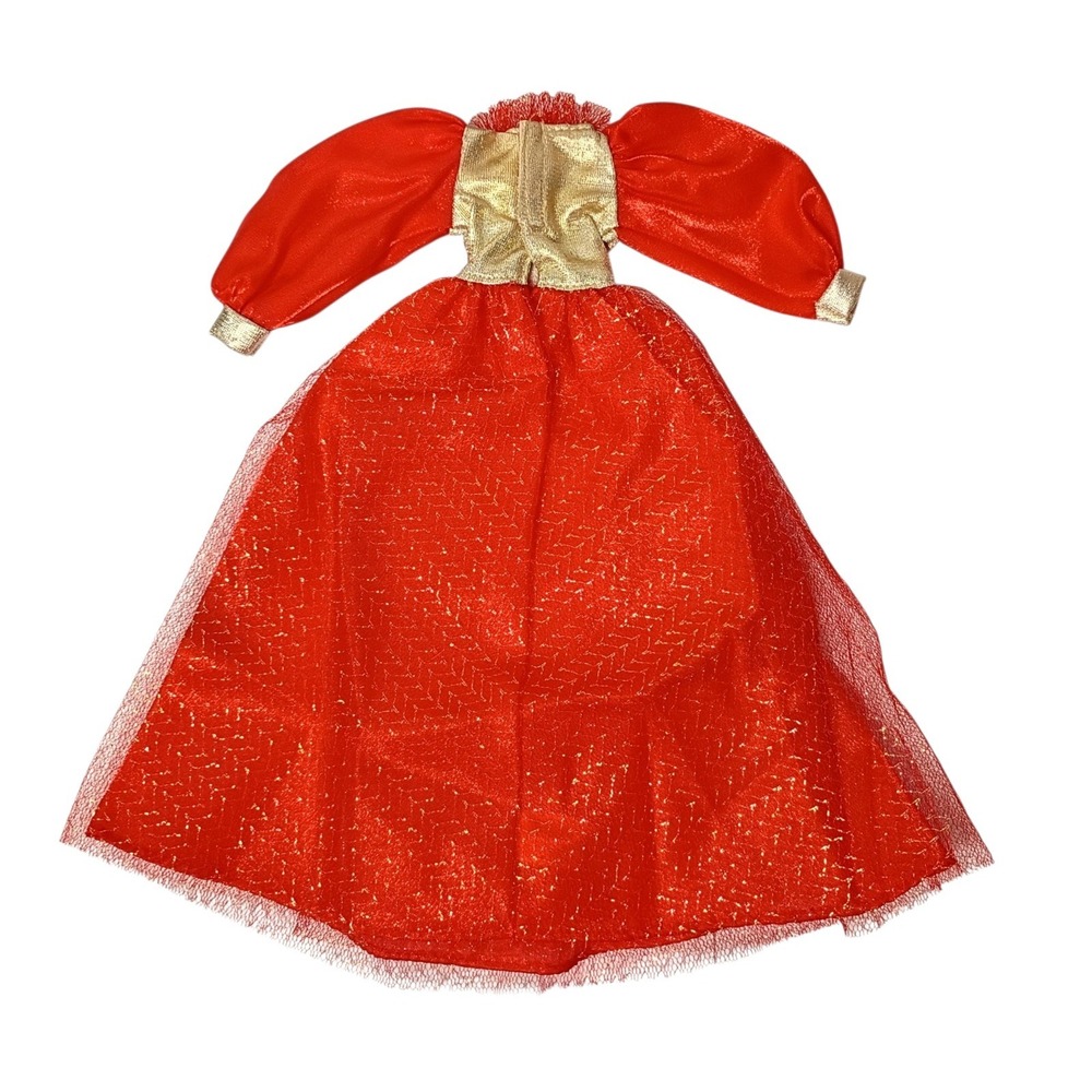 Barbie #68607 Starlight Splendor Red‎ Gold Dress Ball Gown Long 1996 Mattel - Picture 2 of 5
